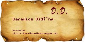 Daradics Diána névjegykártya